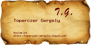 Toperczer Gergely névjegykártya